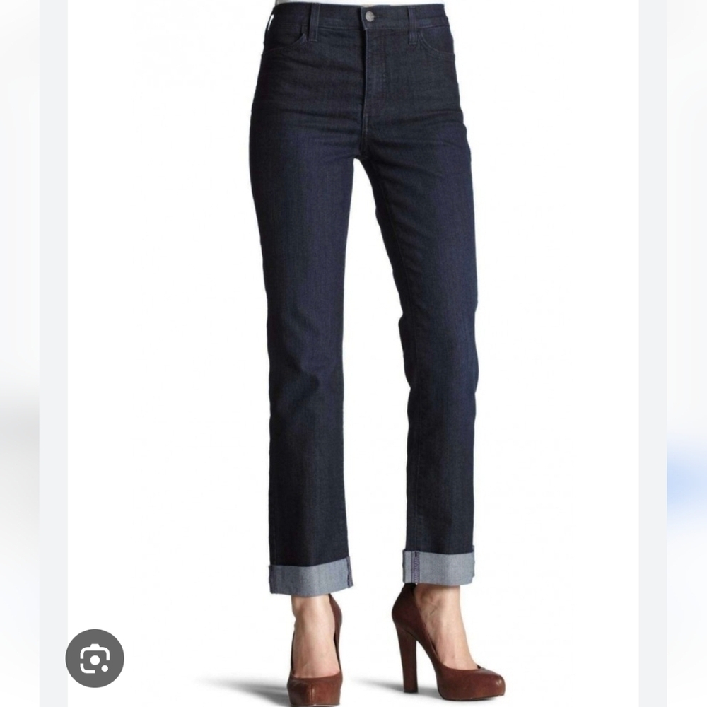 NYDJ Marilyn Rolled Cuff Straight Ankle Jeans - Size 10